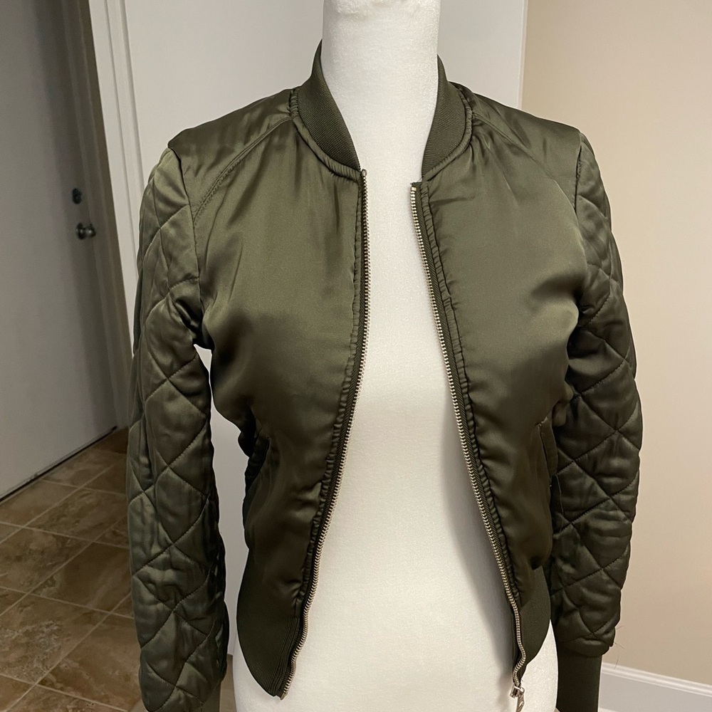 Olive Green Quilted Women's Jacket